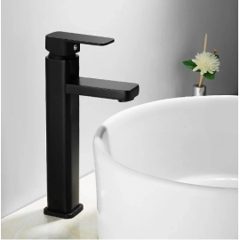 Sink faucet, stainless steel, black, cold and hot, single cooling platform, basin, sink, bathroom, cabinet faucet