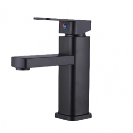Sink faucet, stainless steel, black, cold and hot, single cooling platform, basin, sink, bathroom, cabinet faucet