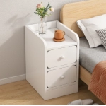 White Wooden Bedside Table Bedroom Luxury Drawer Living Room Nightstands Coffee Space Saving  Home Furniture